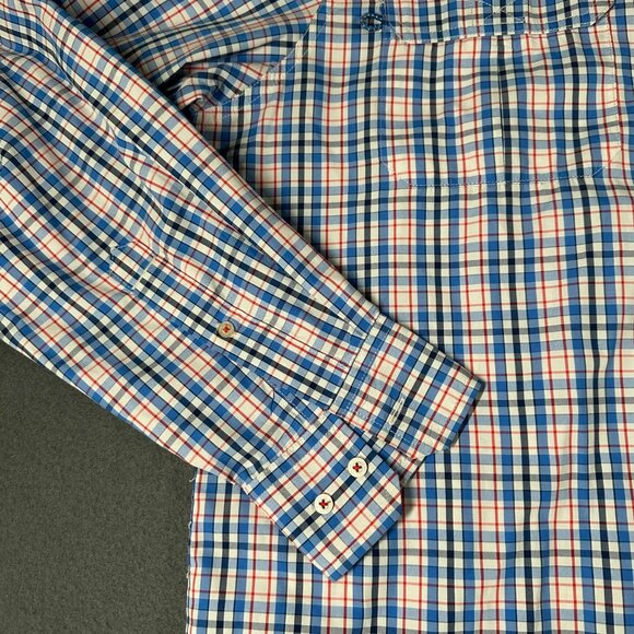 Southern Tide Mens Large Blue Plaid Vented Long Sleeve Button Up Classic Fit - Picture 5 of 16